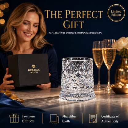 ✨ 360° Spinning Crystal Glass – Luxury Star-Cut Barware