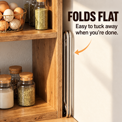 2-in-1 Foldable Kitchen Bag Holder & Cup Drying Stand