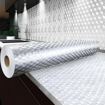 🏅Stainless Steel Kitchen Oil-Proof Adhesive Wallpaper Roll
