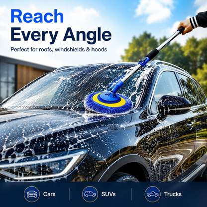 🎉⏳Time-Limited Special⏰Durable Aluminum Long Handle Telescopic Car Wash Mop – Soft Microfiber, Scratch-Free & Adjustable Length