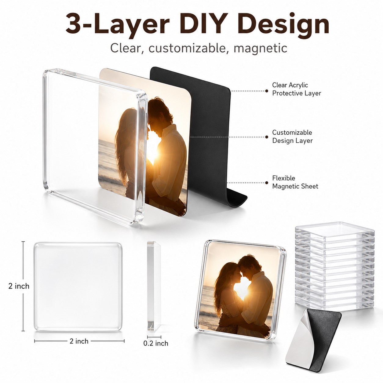 🖼️ DIY Clear Acrylic Mini Magnetic Photo Frames 🧲