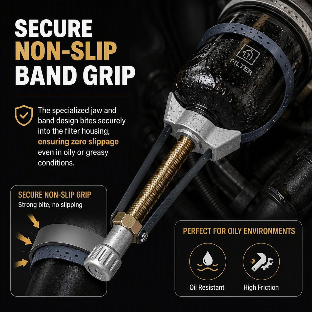 🛠️NEW Auto Car Diameter Adjustable Oil Filter Removal Strap Wrench Tool
