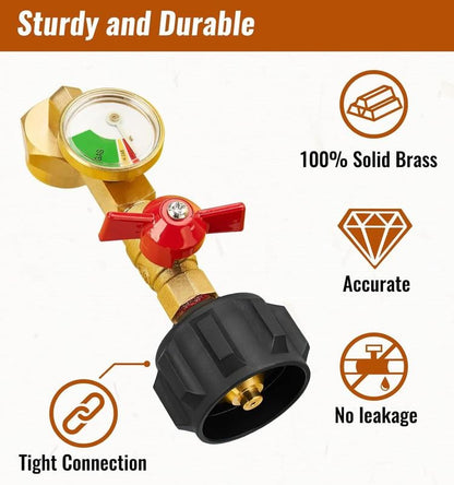 🏅Top-Rated Propane Refill Elbow Adapter with Tank Gauge