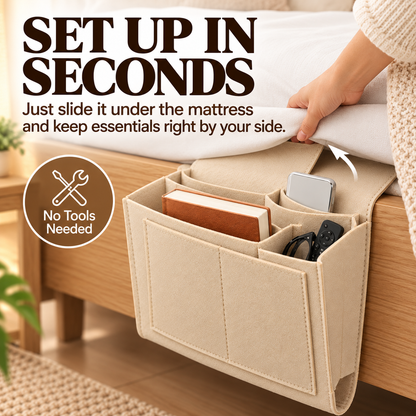 🔥 50% OFF Bedside Hanging Organizer – Keep Essentials Within Reach