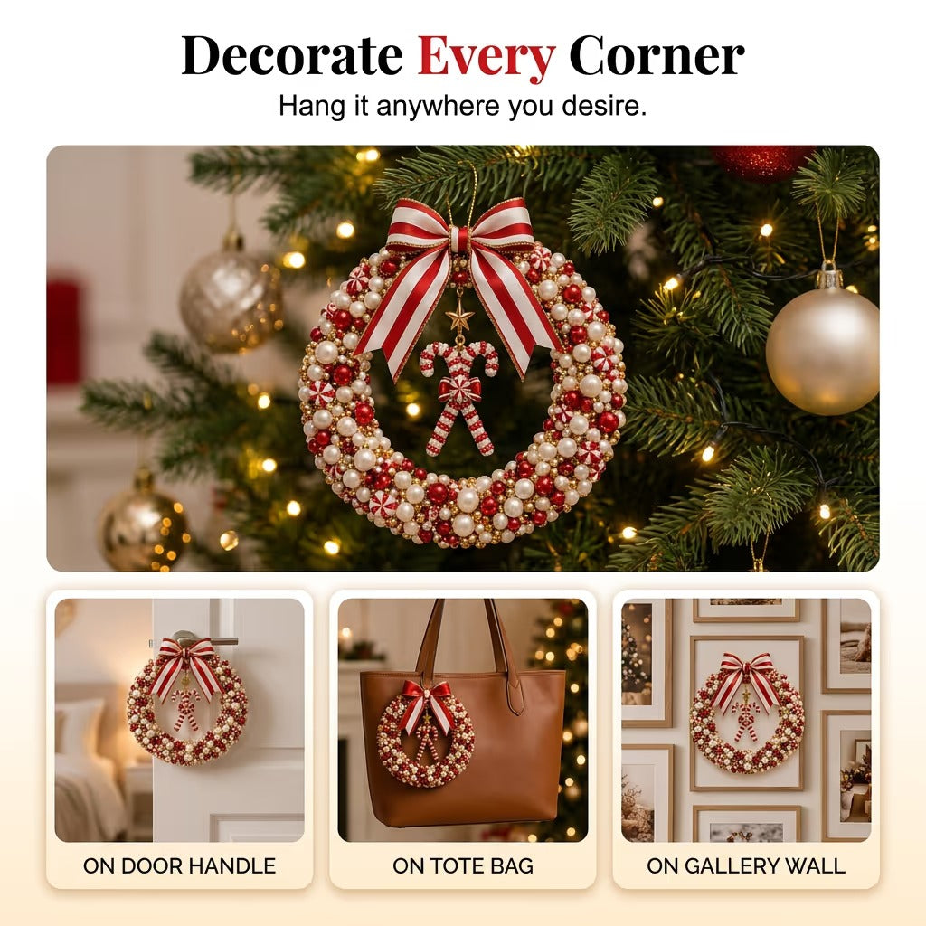 🎁 DIY Pearl Wreath Making Kit – Elegance Handmade Beaded Christmas Wreath Keepsake 🎄