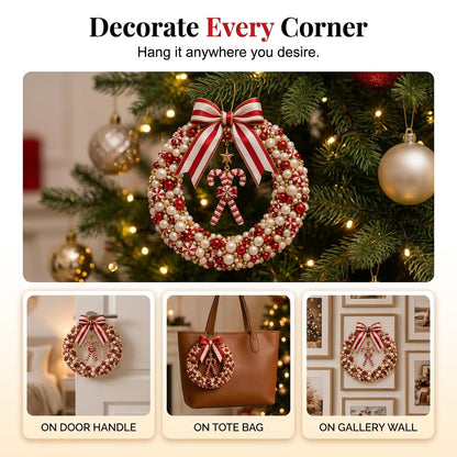 🎁 DIY Pearl Wreath Making Kit – Elegance Handmade Beaded Christmas Wreath Keepsake 🎄