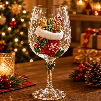 🎄🎁Christmas 3D Wine Glass Collection Gift Box Set