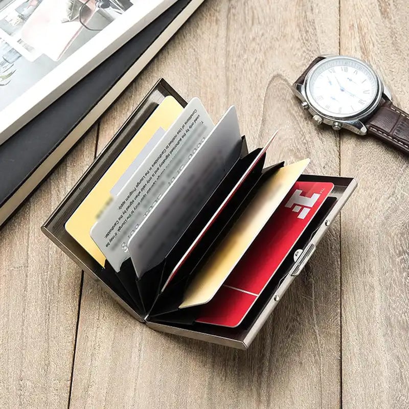 💳 Stainless Steel RFID-Blocking Card Holder