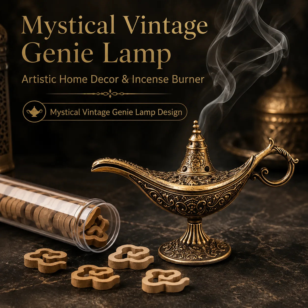 🔥Vintage Aladdin Genie Lamp Incense Holder