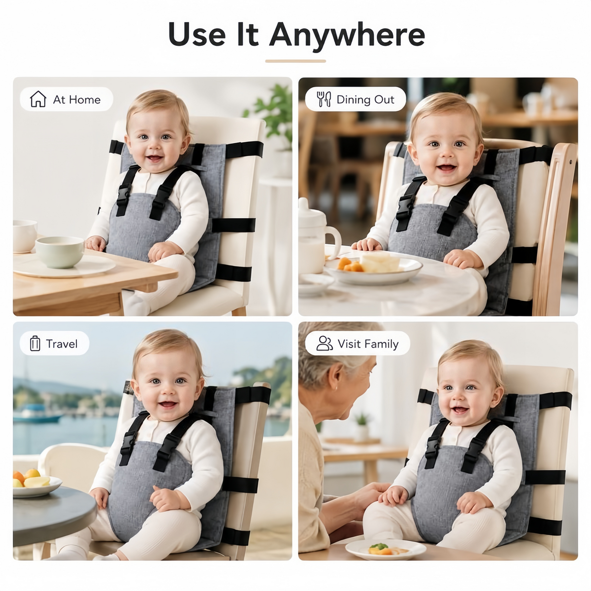 Portable Baby Seat Harness for Dining Chairs