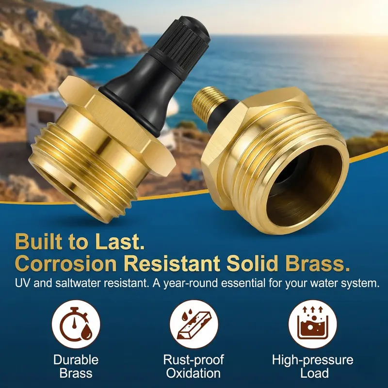 2-Pcs Brass RV Blow Out Plugs with Drain Valve❄️