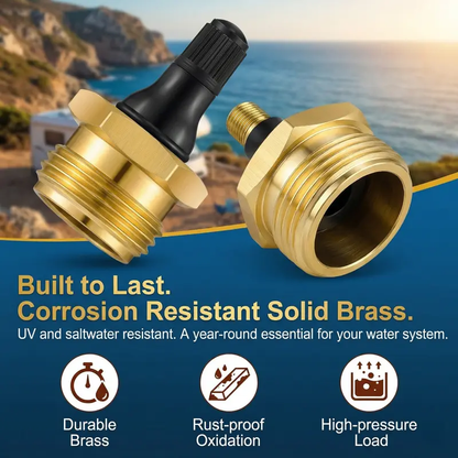 2-Pcs Brass RV Blow Out Plugs with Drain Valve❄️