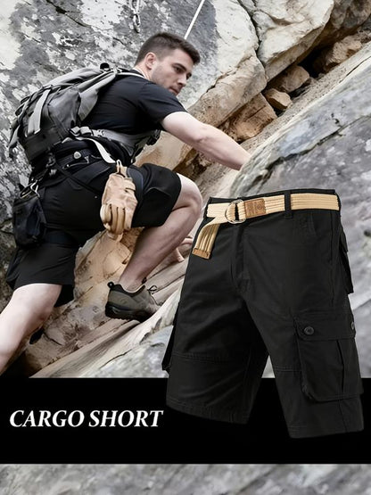 🔥Men's Heavy-Duty Multi-Pocket Tactical Cargo Shorts - 100% Organic Cotton Hiking & Work Shorts