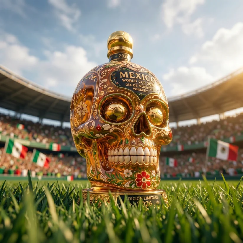 ⚽🇲🇽Mexico 2026 Día de Muertos Whiskey Bottle