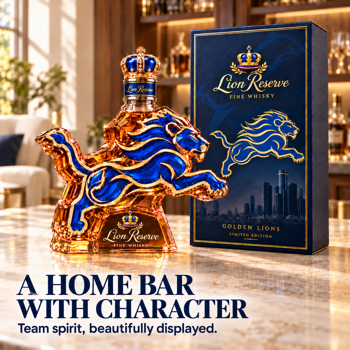 🦁 Lions Pride Collector’s Bottle 👑 Sculpted Lion Design & Gift Box