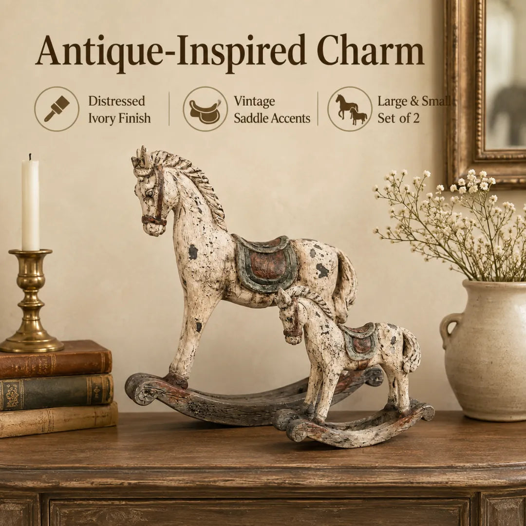 🎠Vintage Heirloom Rocking Horse Decor Set of 2