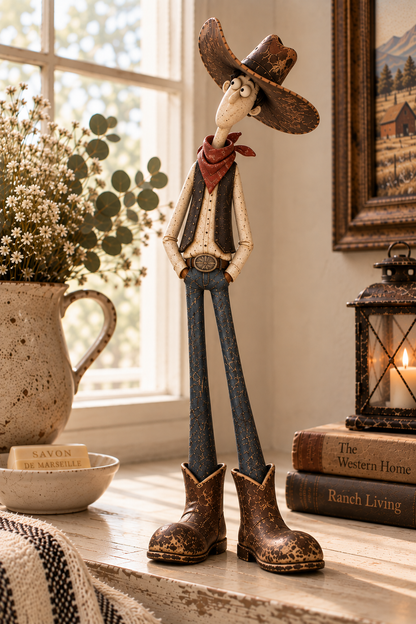 🤠🐴Whimsical Western Cowboy & Horse Figurine Duo