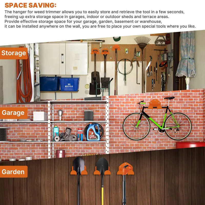 🛠️ Garden Tool Rack & Chainsaw Holder — One Wall, Zero Clutter