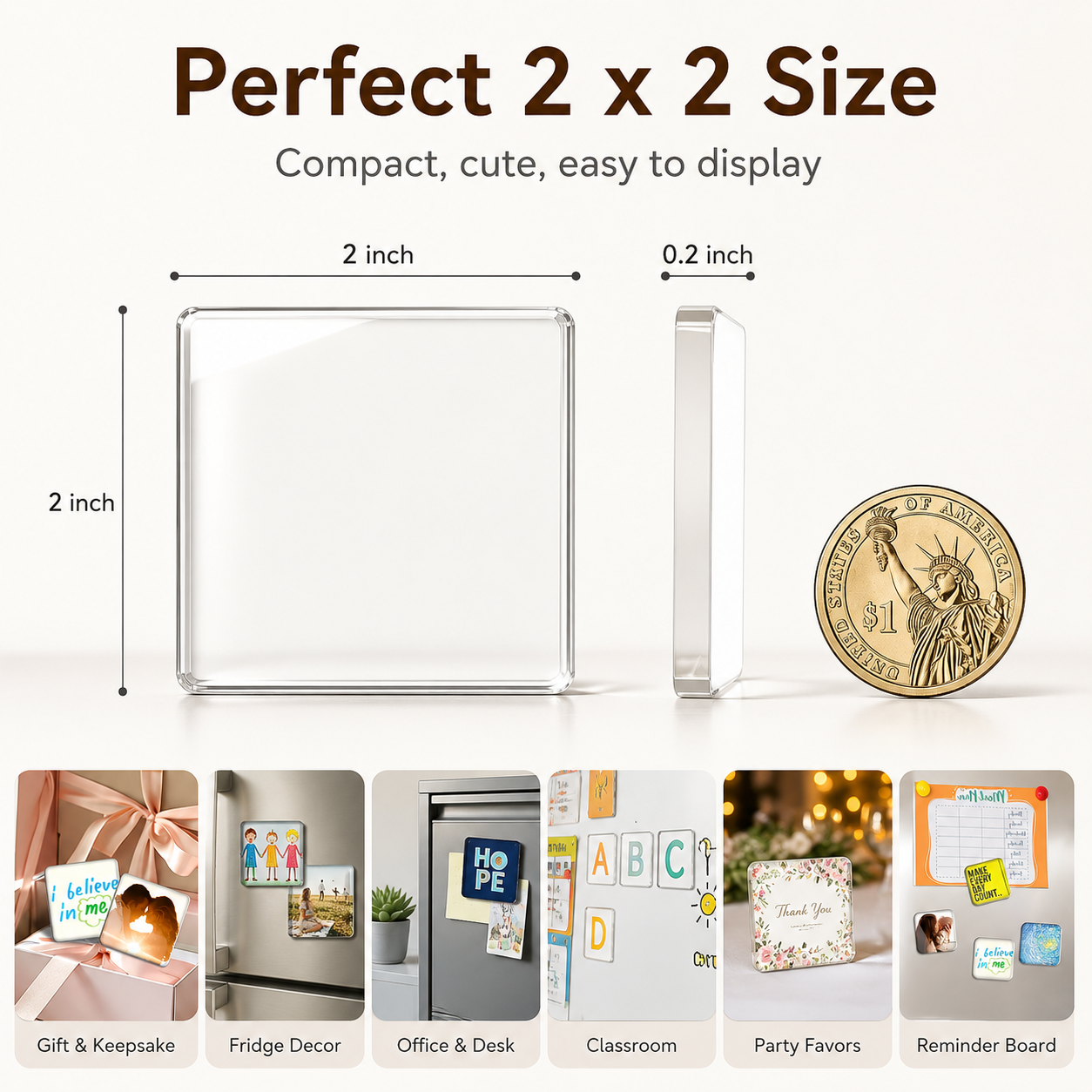 🖼️ DIY Clear Acrylic Mini Magnetic Photo Frames 🧲