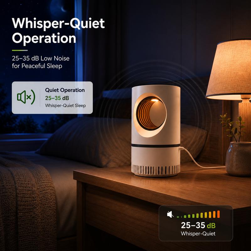 🦟Ultra-Quiet UV Mosquito Trap Lamp – Chemical-Free Insect Catcher with 360° Suction