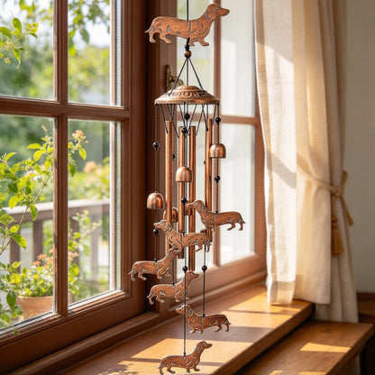 🐶 Dachshund Metal Wind Chime, Outdoor Garden Decor