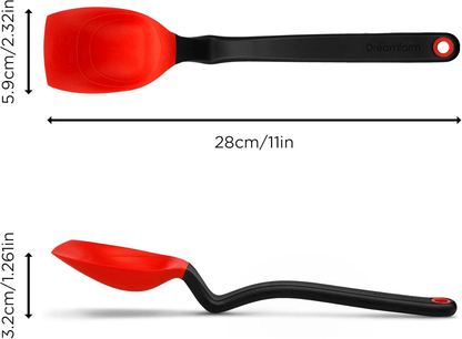 Dreamfarm Fladle Fold-Flat, Space-Saving Serving & Cooking Ladle Measures up to 1/2 Cup with Silicone Scraping Squeegee-Tip - 12"