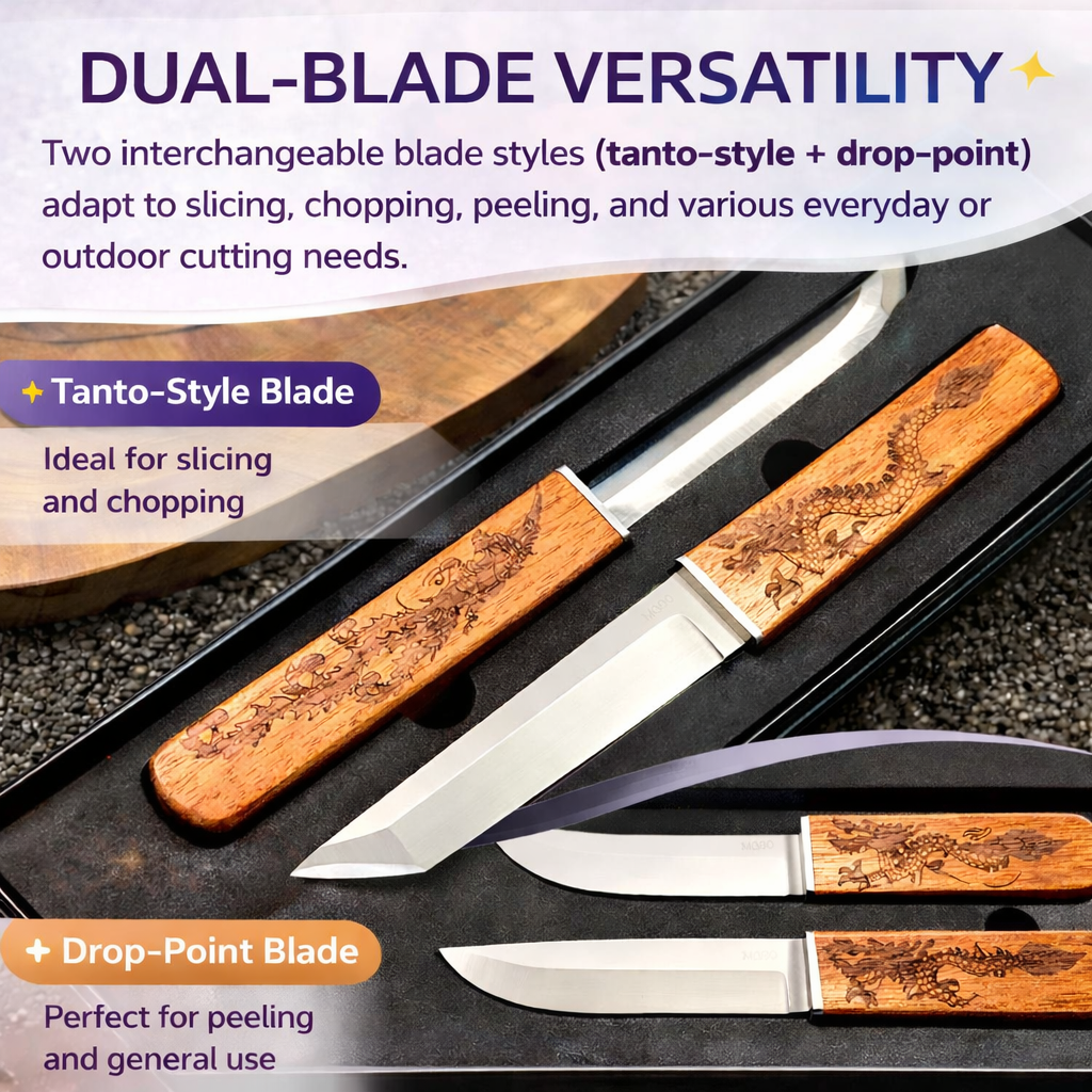 🔥DRAGON &amp; PHOENIX DUAL-BLADE KNIFE 🔥