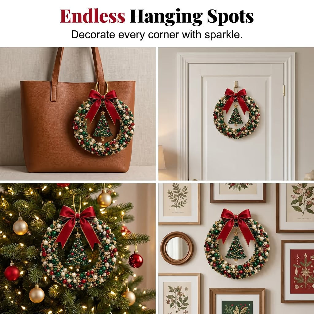🎁 DIY Pearl Wreath Making Kit – Elegance Handmade Beaded Christmas Wreath Keepsake 🎄