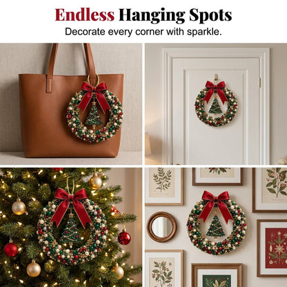 🎁 DIY Pearl Wreath Making Kit – Elegance Handmade Beaded Christmas Wreath Keepsake 🎄