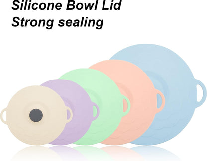 5 Pcs Non-Slip Silicone Suction Container with Lid