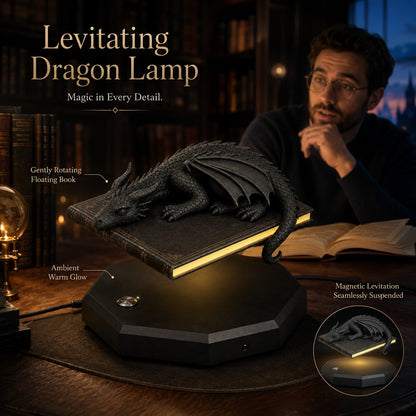 🐉 Magnetic Levitating Floating Dragon Lamp | Bedroom Reading Decor Light