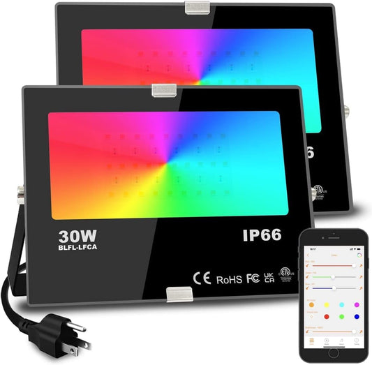 Led Flood Light 30W, 300W Equivalent Outdoor Color Changing Lights