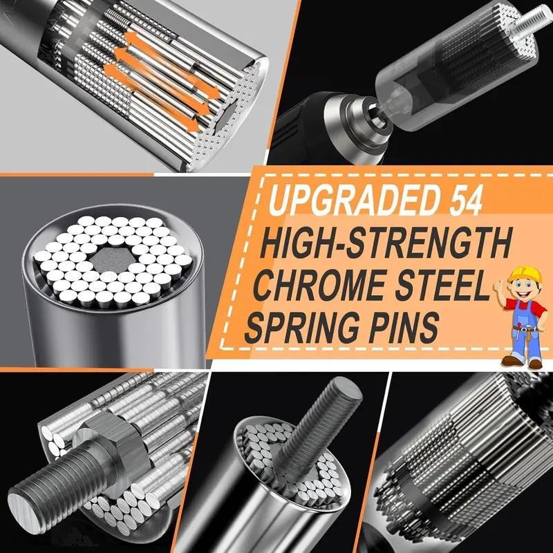 🔧Steel Multi-Fit Universal Grip Socket Set with Power Drill Adapter