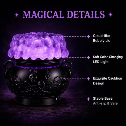 👻✨Light-up Color-changing Cauldron Waterglobe 3-Wick Candle Holder