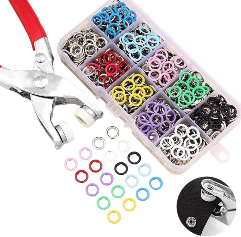 ✨100Pcs Snap Fasteners Kit!🛠️ Metal Buttons & Hand Press Pliers Tool Set 🧵