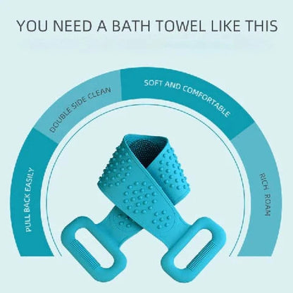 ✨ Silicone Back Scrubber Towel – Long Bath Brush for Deep Body Cleaning 🛁