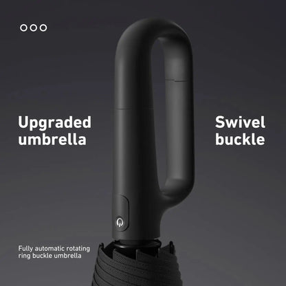 Portable Automatic Folding Umbrella, Windproof Waterproof with Loop Buckle