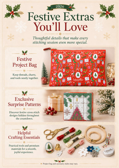 🎁Last Day 49% OFF-🎄🧵 2026 Cross Stitch Advent Calendar Box 🎁✨