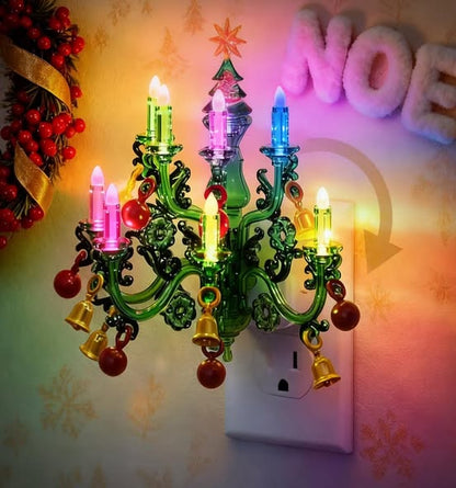 LED Christmas Night Light, Plug in Night Light, Dusk to Dawn Sensor