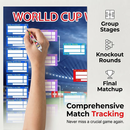 ⚽🏆 Ultimate 2026 Soccer Fan Wall Chart Kit – Group Stage & Knockout Posters (23.6” x 35.4”), Marker Pen & Mounting Strips Included