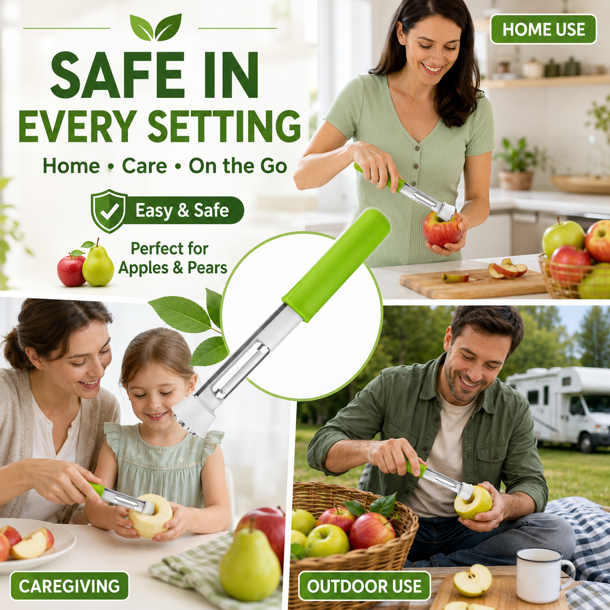 🍎 2-in-1 Retractable Fruit Corer & Peeler