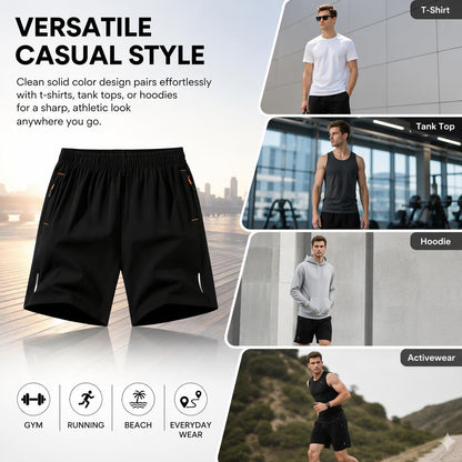 👖☀️ Summer Casual Men’s solid-color shorts with zippered pockets