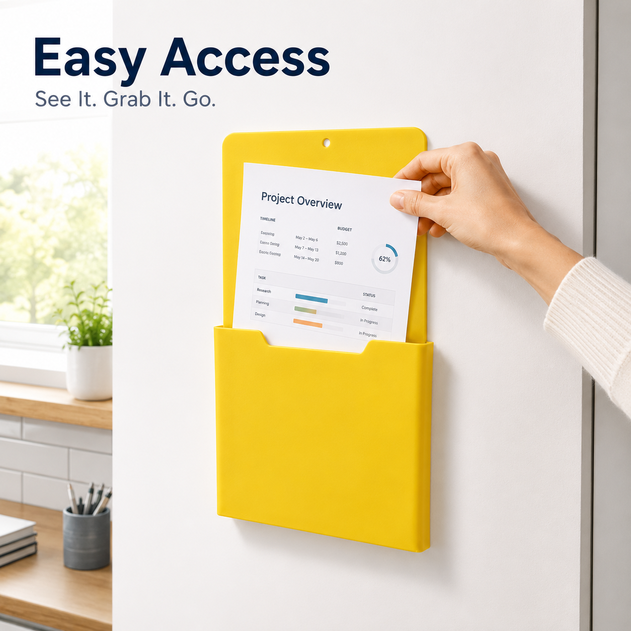 🧲 Magnetic File Holder Document Pocket Organizer for Refrigerator Locker Whiteboard 📁
