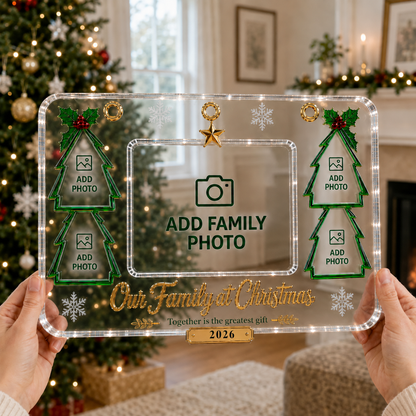 ACRYLIC FAMILY CHRISTMAS PHOTO FRAME