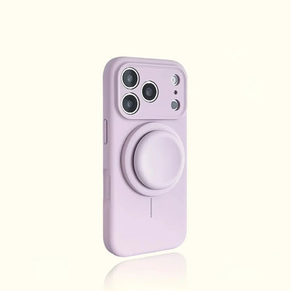 Magnetic Stand Liquid Silicone Full Coverage Phone Case with AI Capture Button for iPhone 18 Pro Max