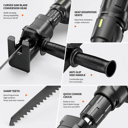 🔧1 Count Reciprocating Saw Attachment for Drill, DIY Tool for Home Renovation, Wood & PVC Cutting Helper