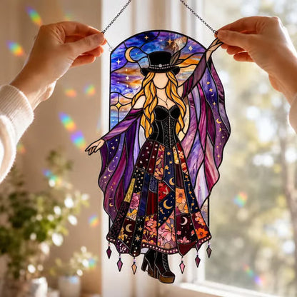 💥💃 Stevie Nicks 🤘 Handmade Stained Glass Spinning Suncatcher