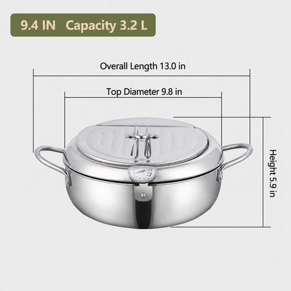 🌡️ Temperature-Monitoring Frying Pot with Rack