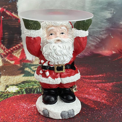 🎄 Christmas Resin Snowman Snack Rack Holder – 2-Tiered Dessert & Candy Bowl Stand for Party Table 🍰✨