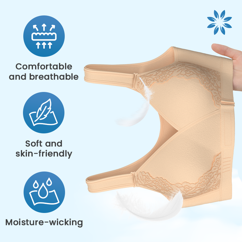 Front-Closure Wireless Comfort Bra – Adjustable Straps & Gentle Support